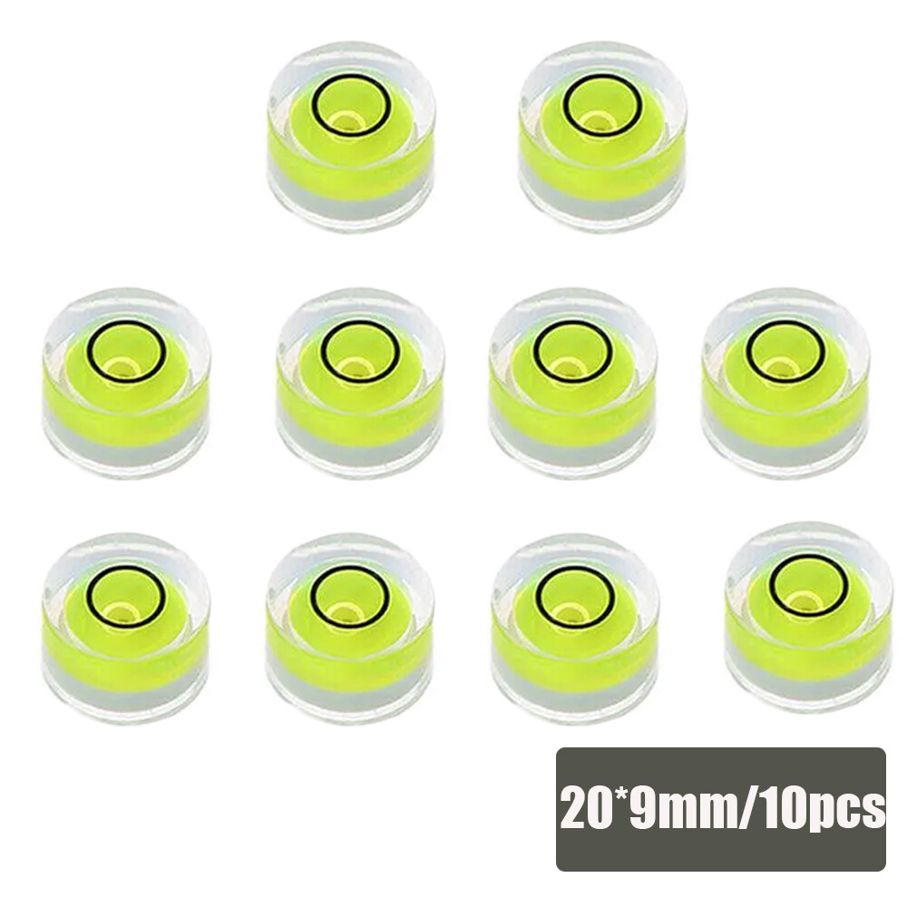 10PCS Mini Circular Bullseye Bubble Levels 20 x 9mm for Layout Non Adhesive
