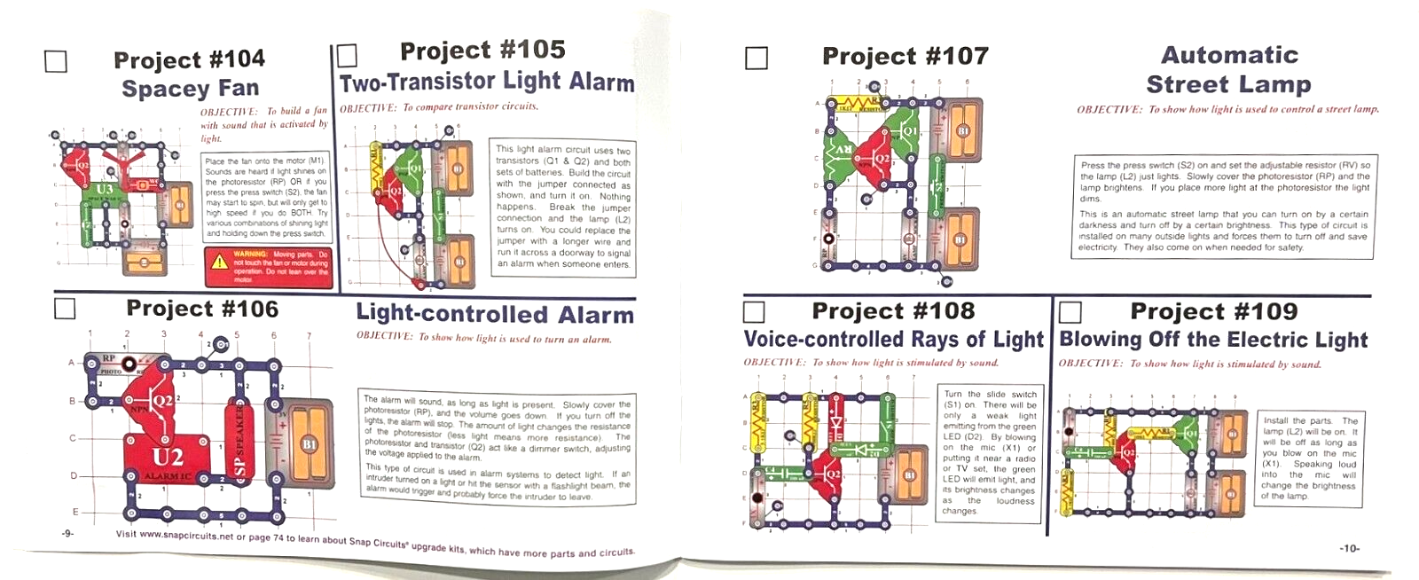 ELECTRONIC SNAP CIRCUITS KIT - Complete Set (Projects 102-305) By ELENCO (2012)