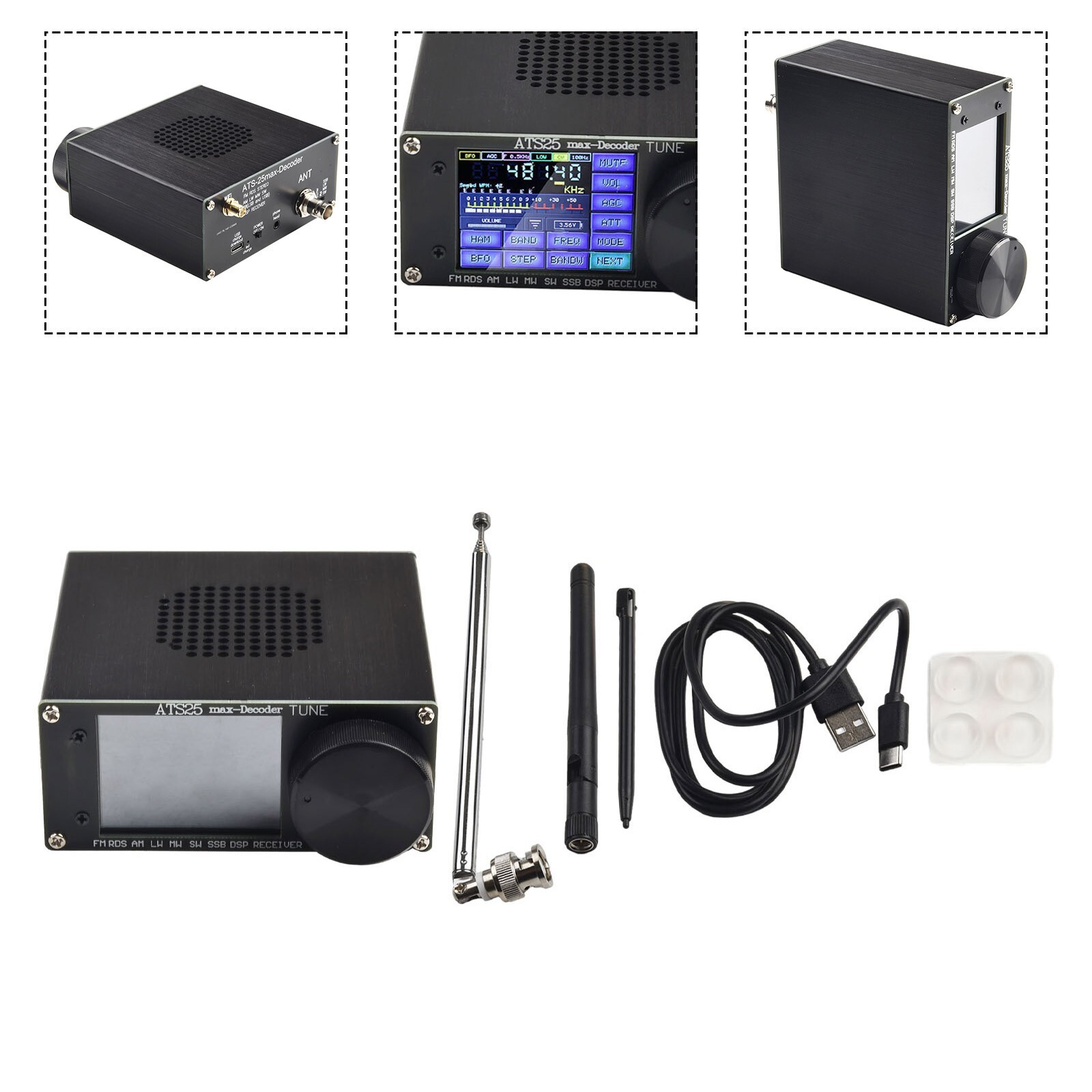 ATS-25max-Decoder Si4732A10 Full-Ba N D Receiver Support CW RTTY FT8 FT4 SW for
