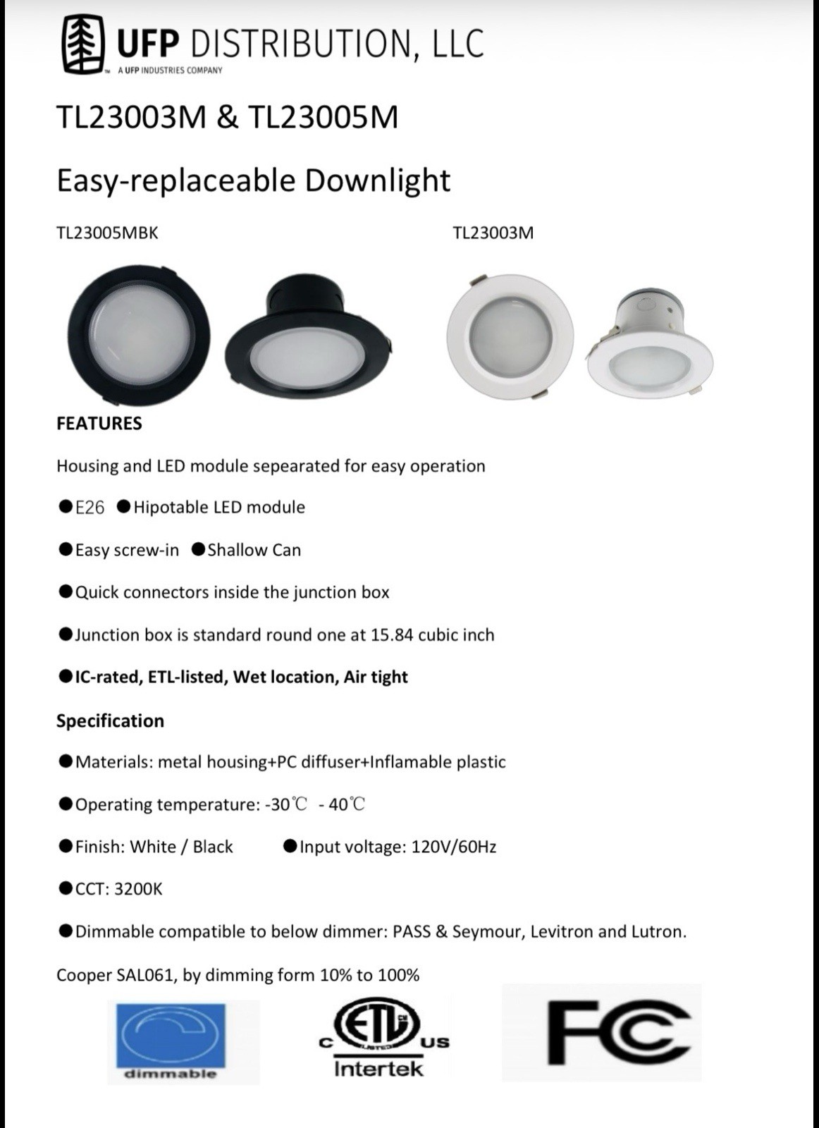 Replacement Bulbs TL23005B (6 bulbs per box)