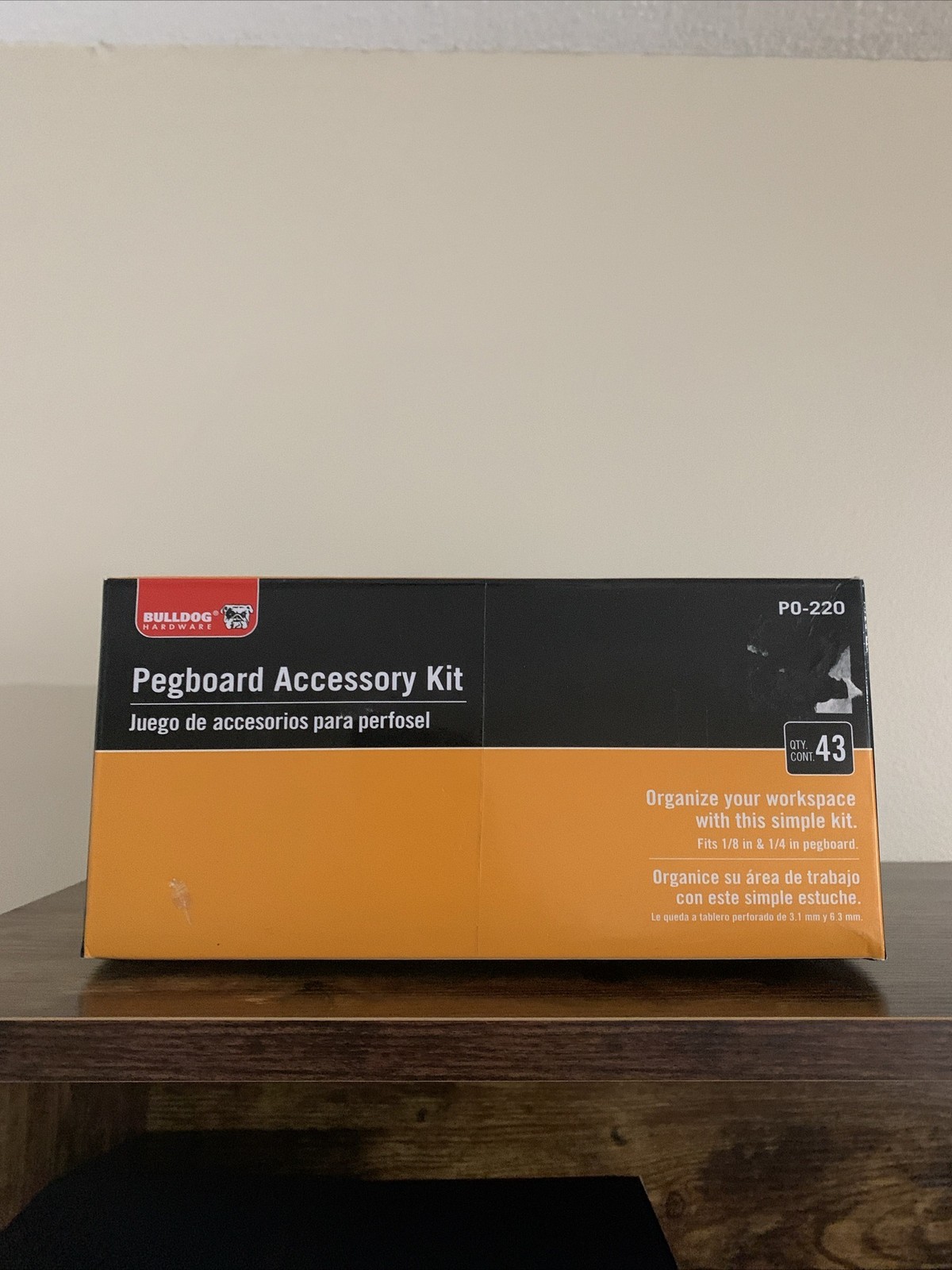 Bulldog 43 Pc Accessory Kit for Peg Board 1/4 & 1/8 Pegboard Pegs