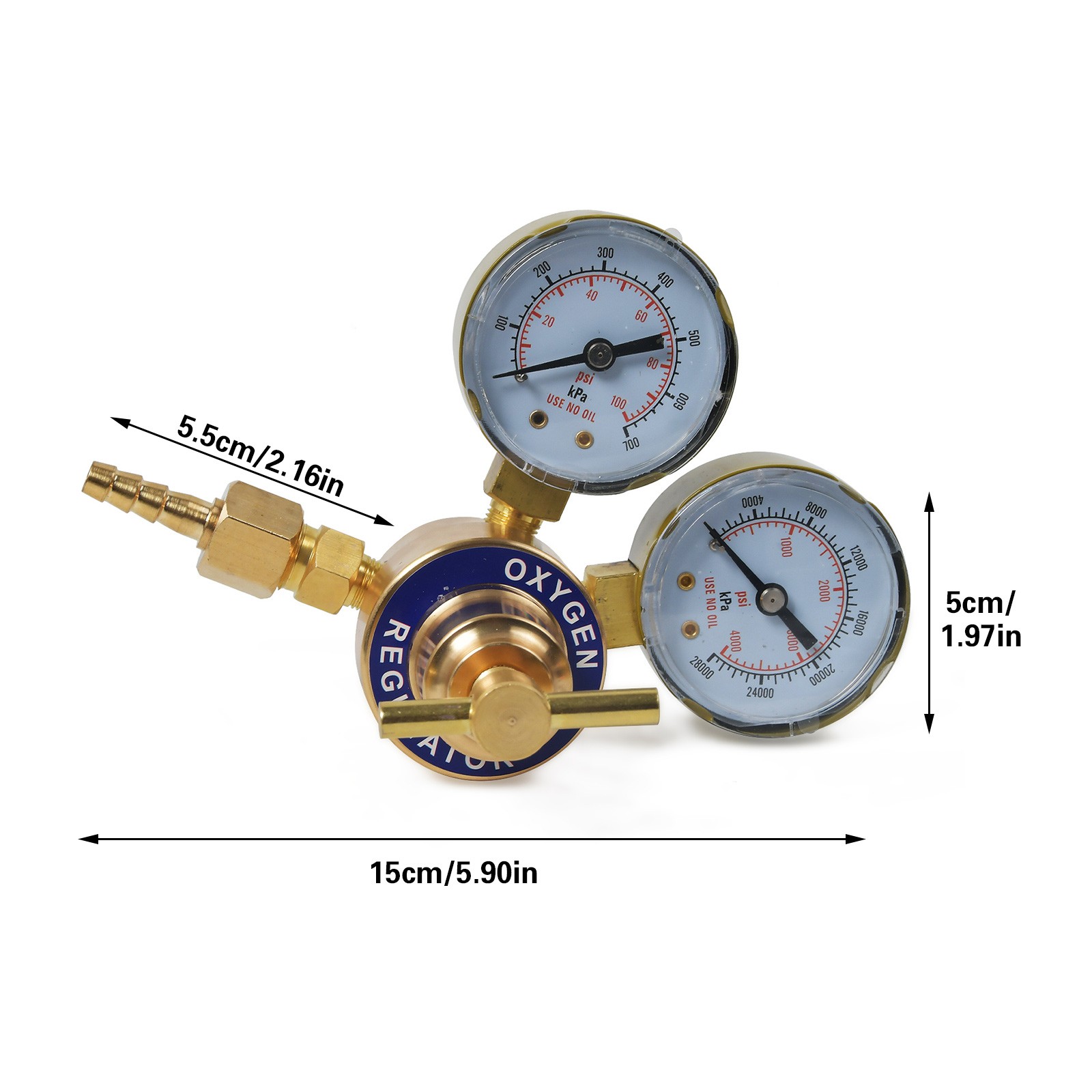 Solid Brass Oxygen Regulator Replacement for Victor Welding Gas Torch Cutting