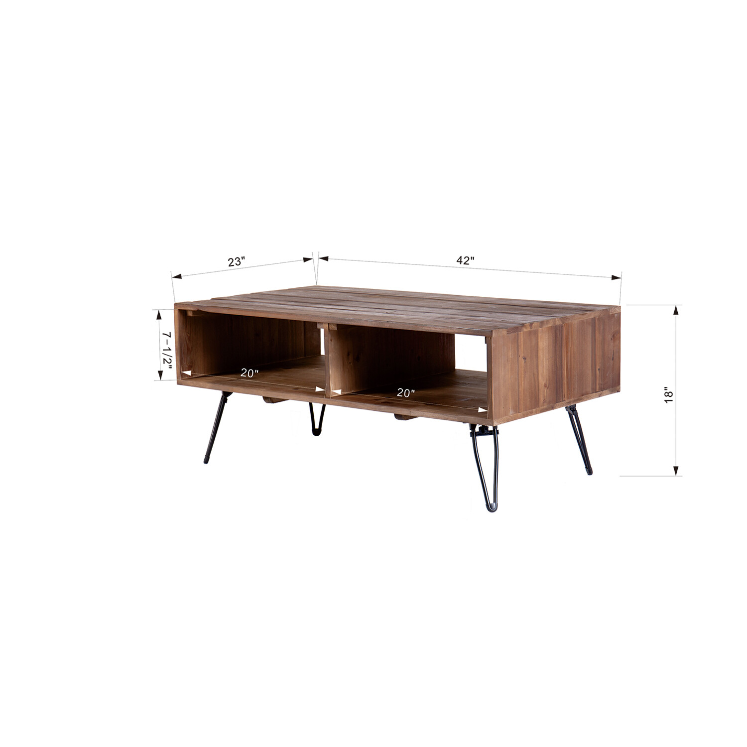 Coffee Table Center Cocktail Table Side Table with Open Storage for Living Room