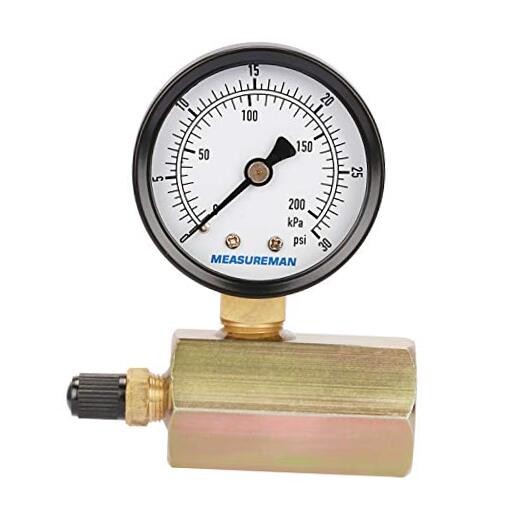 2" Steel Gas Pressure Test Gauge Assembly, 0-30psi/kpa Electroplating body