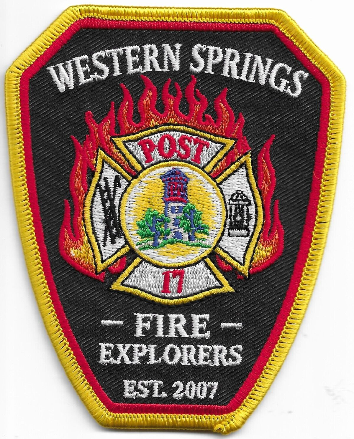Western Springs  Post - 17  Fire Explorers, IL  (3.25" x 4" size) fire patch
