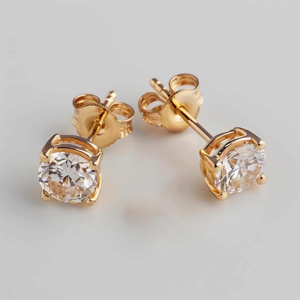 2 Pairs 14K Gold Earring Backs Replacement Ear Locking for Stud Earrings
