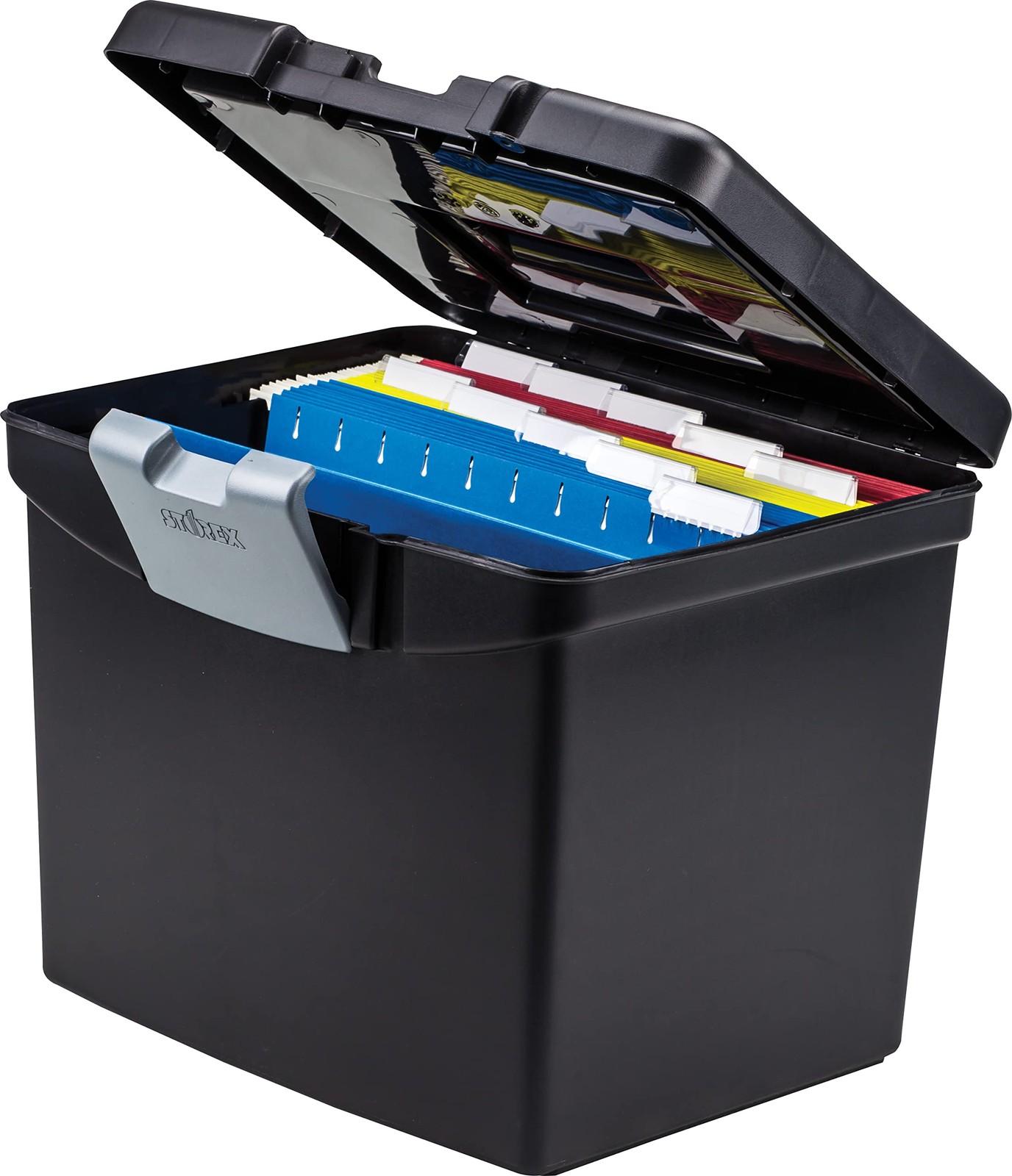 Storex File Storage Translucent Storage Lid Black 2-Pack