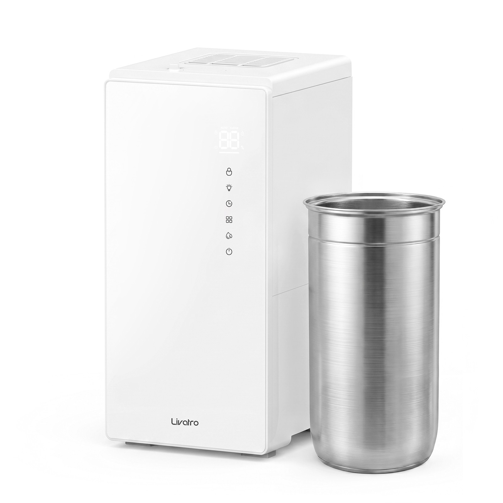 Livatro 6L Warm Steam Humidifier 24H Runtime Auto Humidity 304 Steel, Sleep Mode