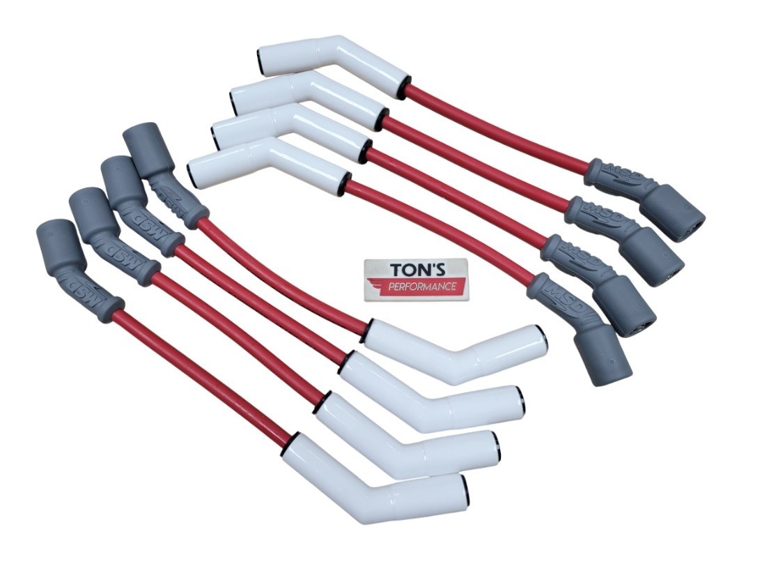 45* Ceramic MSD Red 8.5mm LS High Performance Spark Plug Wire Set LS GM TRUCK