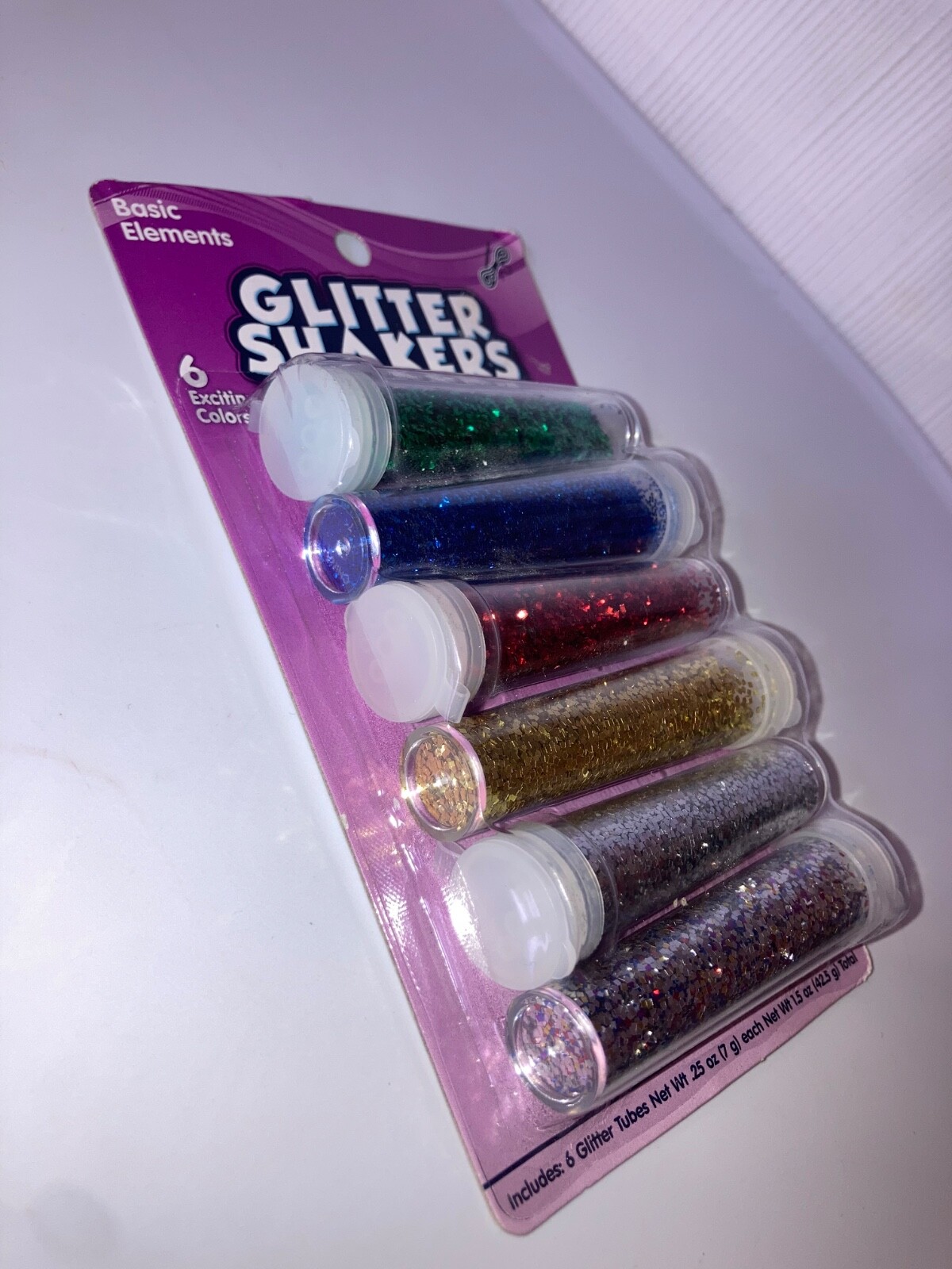GLITTER SHAKERS Variety Pack 6 Colors Green Red Blue Gold Silver Multi 1.5oz Tot
