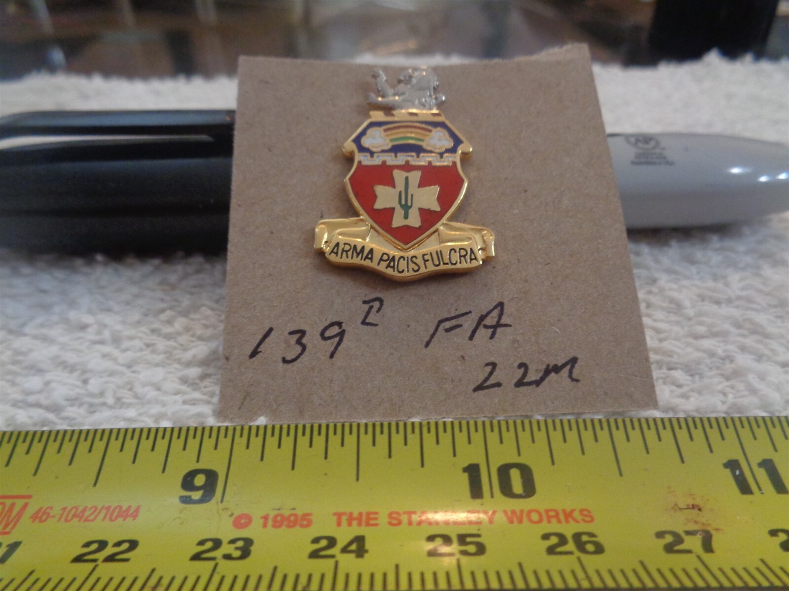 139th Field Artillery 22M Unit Crest, DI, DUI (DRAW#X6)