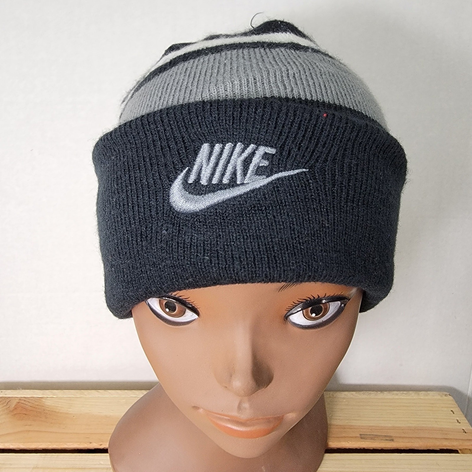 Nike Youth Black & Grey Knit Beanie