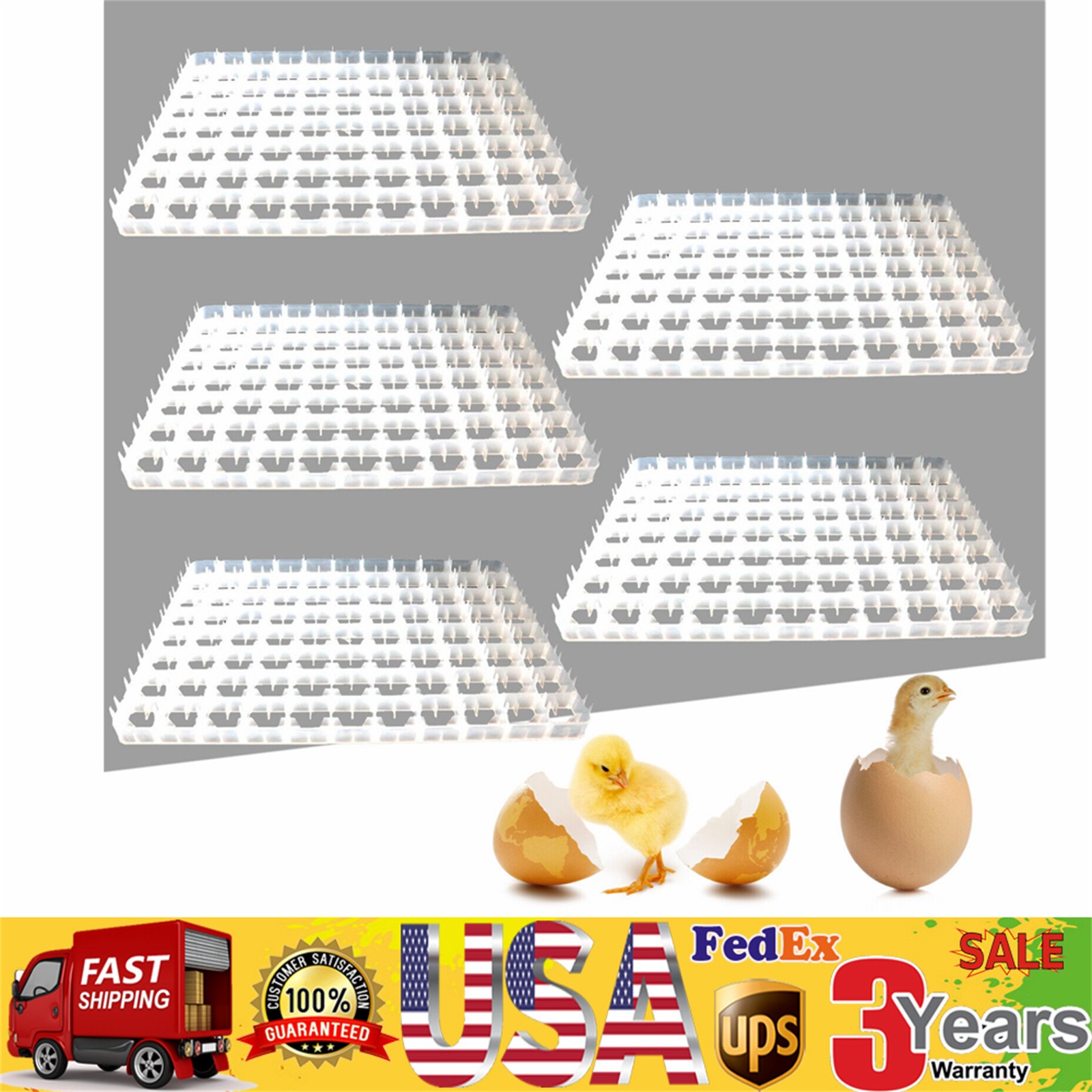 5*Egg Hatching Incubator Trays Chicken  Pheasant Duck 88 Egg Plastic Holder