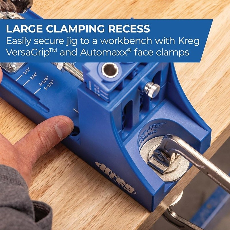 Adjustable Pocket Hole Jig Drill Guide Woodworking Tool Strong Joints Easy Setup