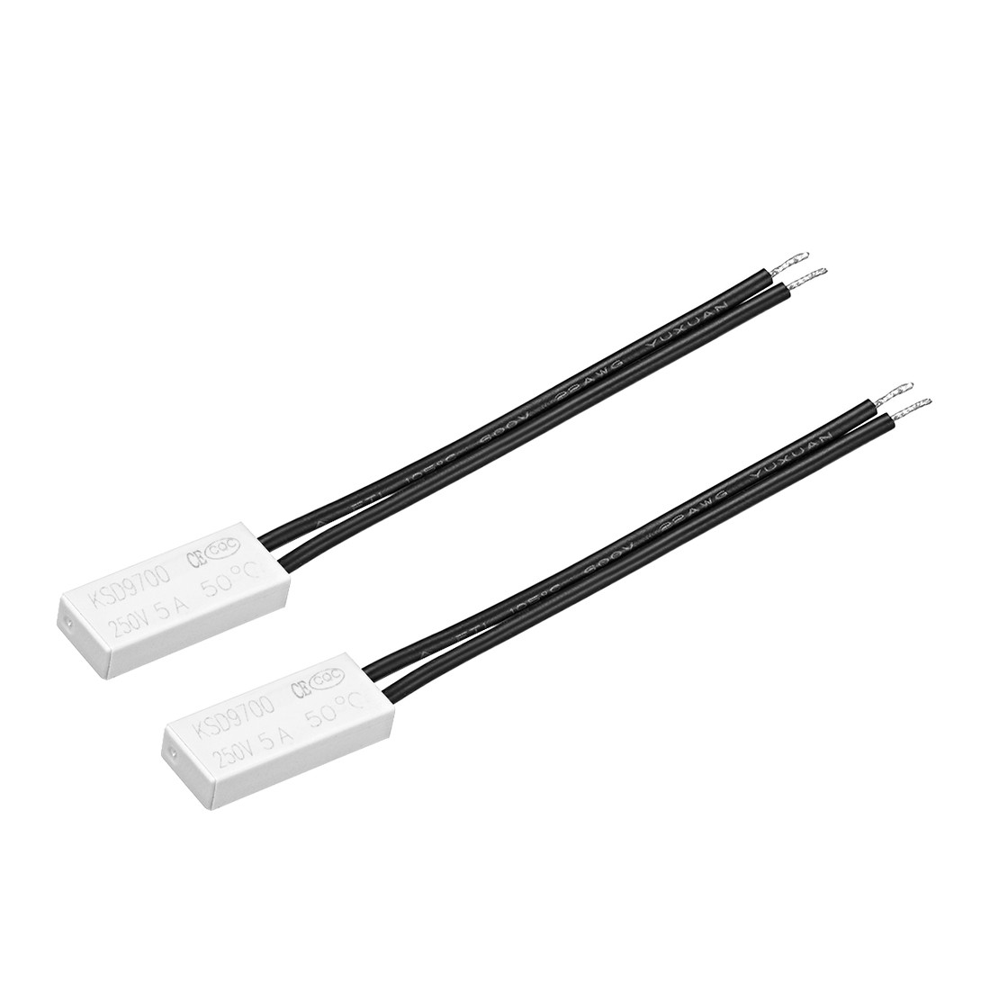 Thermostat, 40℃~130℃ N.C 5A Plastic Bimetal Temperature Control Switch 2pcs