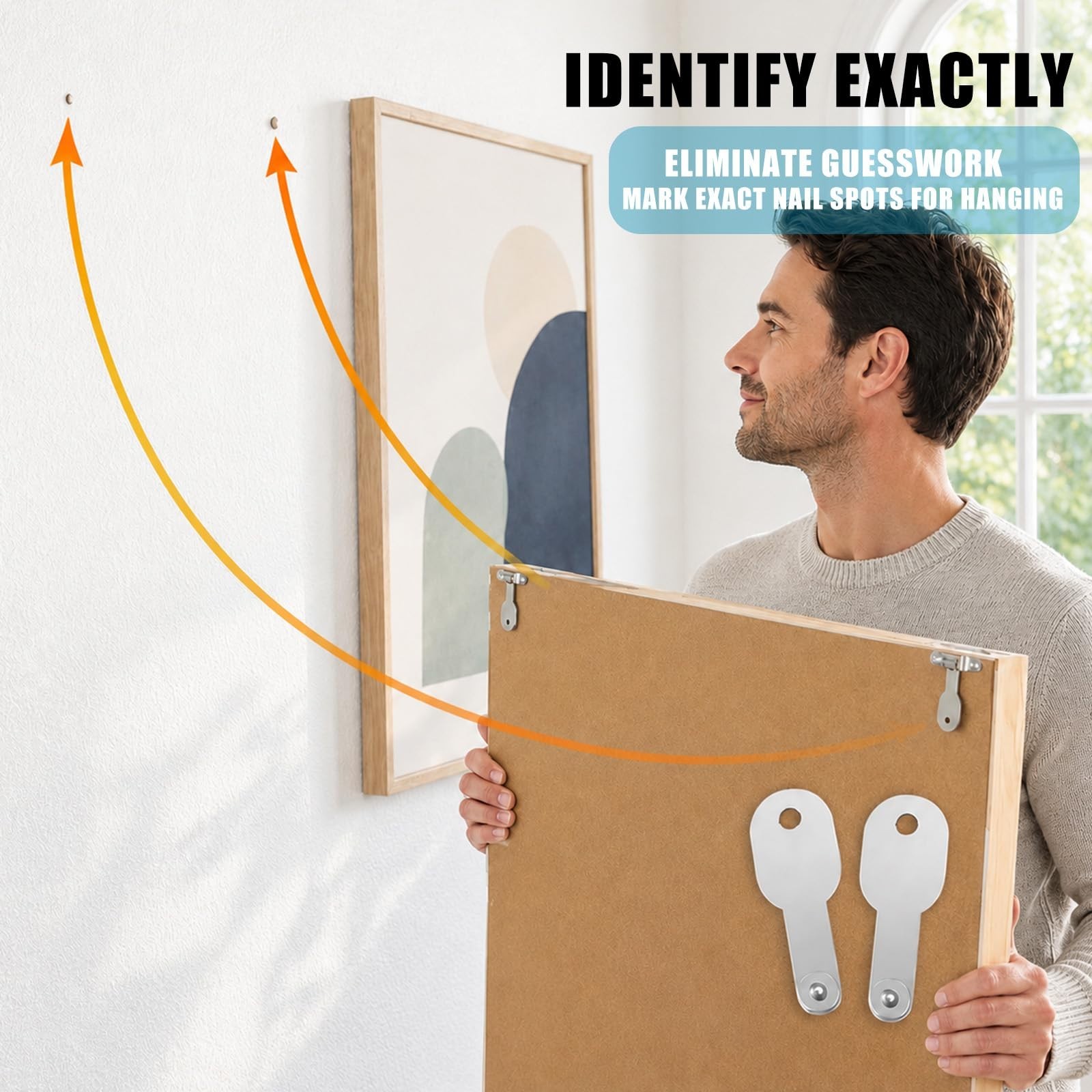All-in-One Picture Hanging Tool Kit with Level & 85+ Hardware - No-Measure Syste