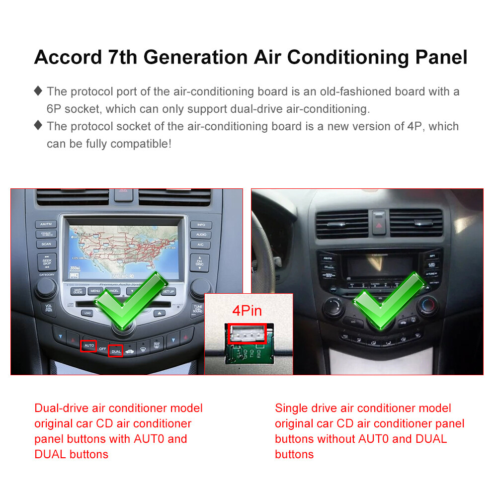 For Honda Accord 2003-2007 Apple CarPlay Android 15 Car Stereo Radio GPS FM WIFI