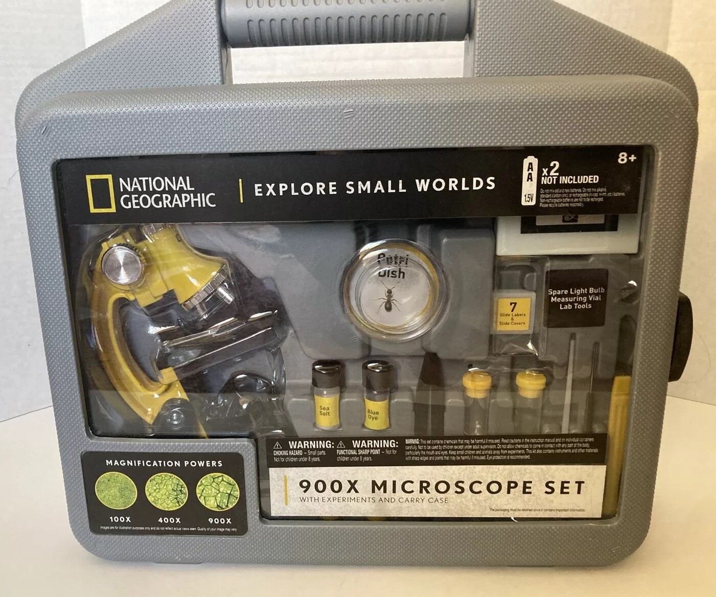 National Geographic Microscope 900x Explore Small Worlds w/ Case   Kid Youth NWT