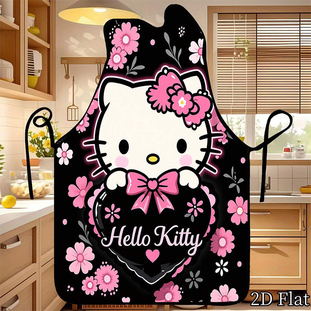 1pc of Sanrio Hello Kitty Adorable Cartoon Apron Featuring a Pink Floral Pattern