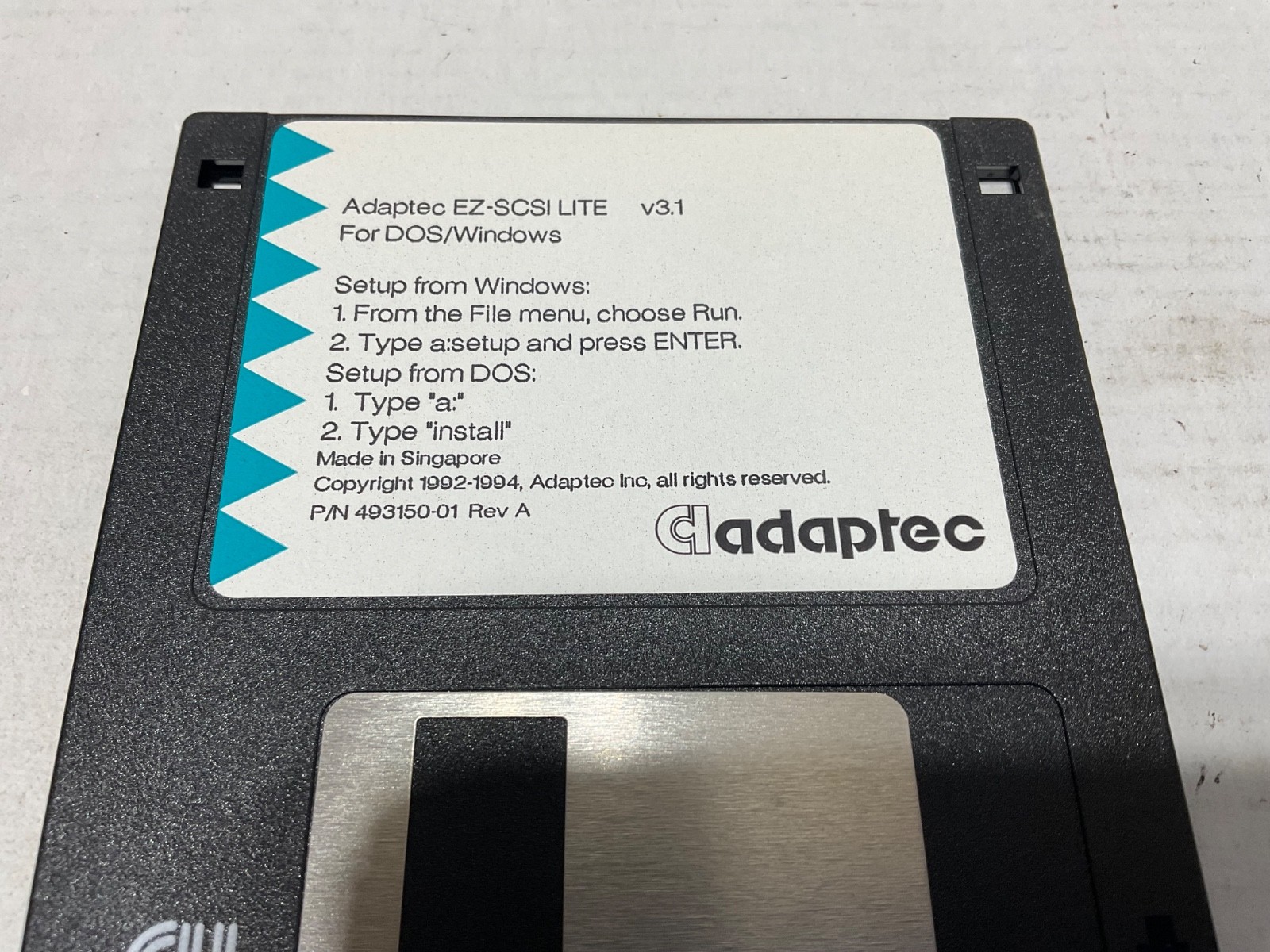 Adaptec EZ-SCSI Lite Version 3.1 for DOS/Windows 3.5” Disk