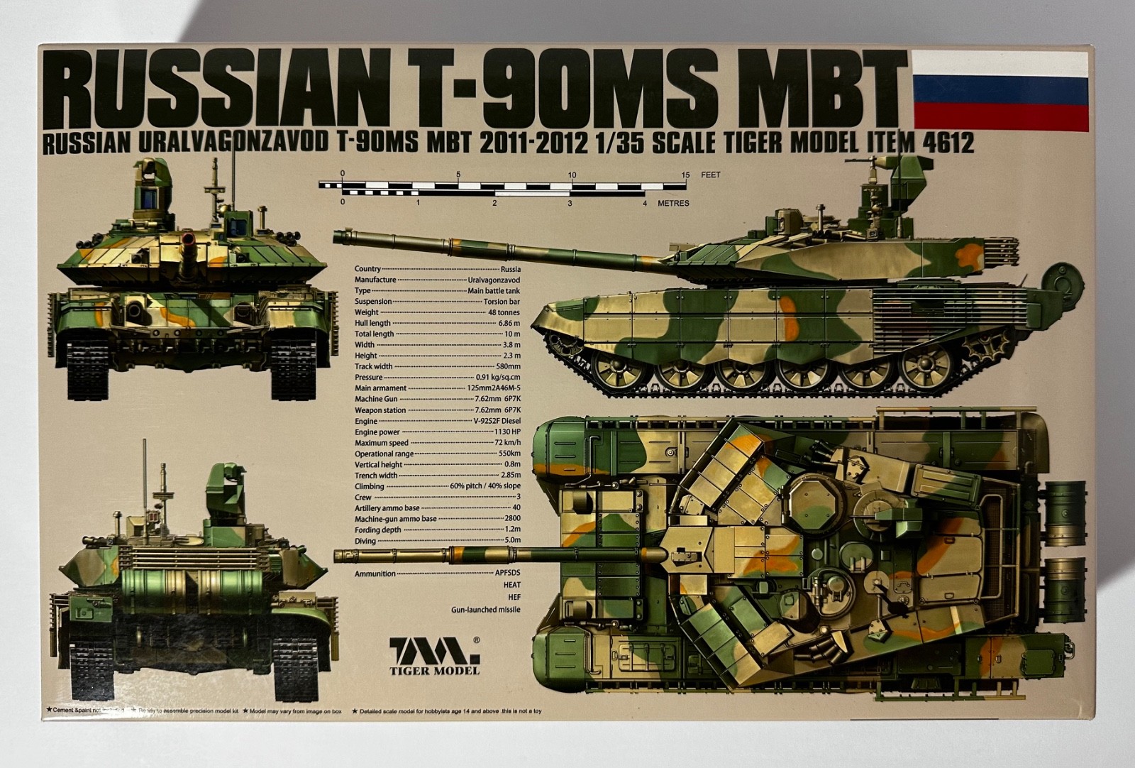 Tiger Model #4612 1/35 Scale Russian T-90MS Main Battle Tank w/PE - Parts Sealed