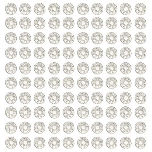 Sets Buttons for Jeans,No-Sew Removable Adjustable Metal Jean 100 Silver11