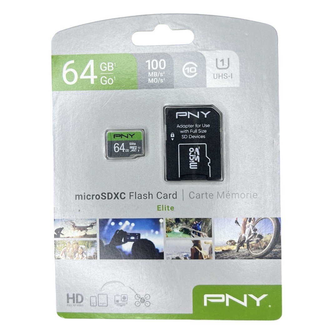 PNY Elite 64GB Class 10 microSDXC Flash Memory Card With Adapter New