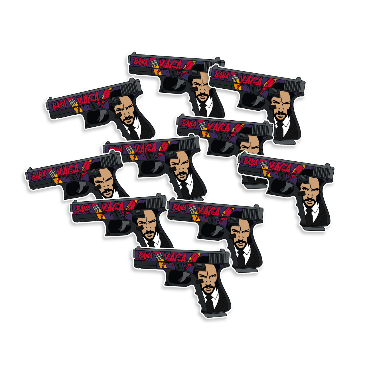 Wick Themed Striker Fire Gun Sticker