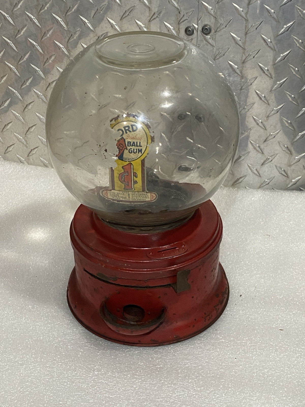 30s Early OLD Penny Glass Globe Ford Gumball Machine Ford Gum And Machine Co USA