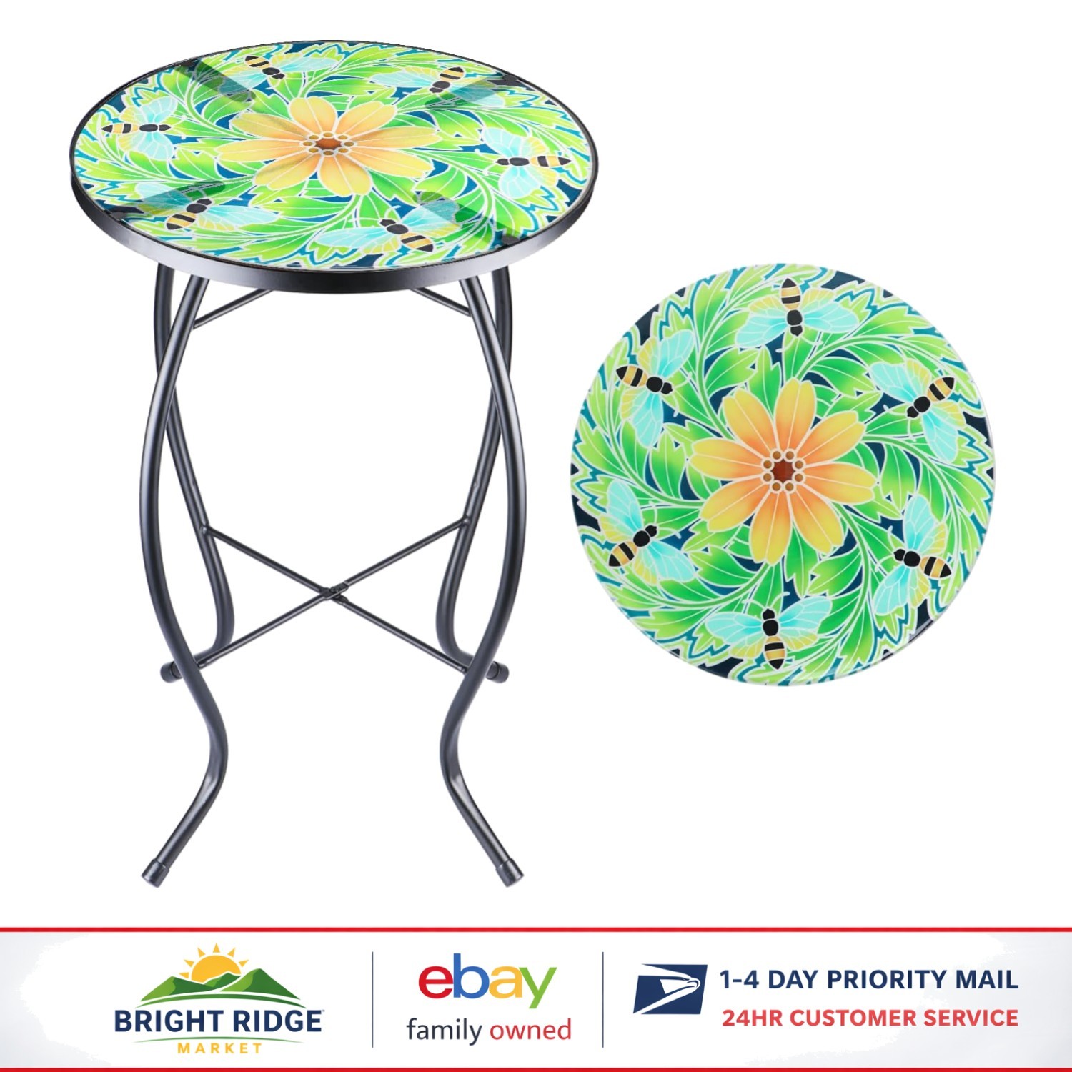 Versatile 14-Inch Round Table for Plants, Drinks, or Indoor Decoration