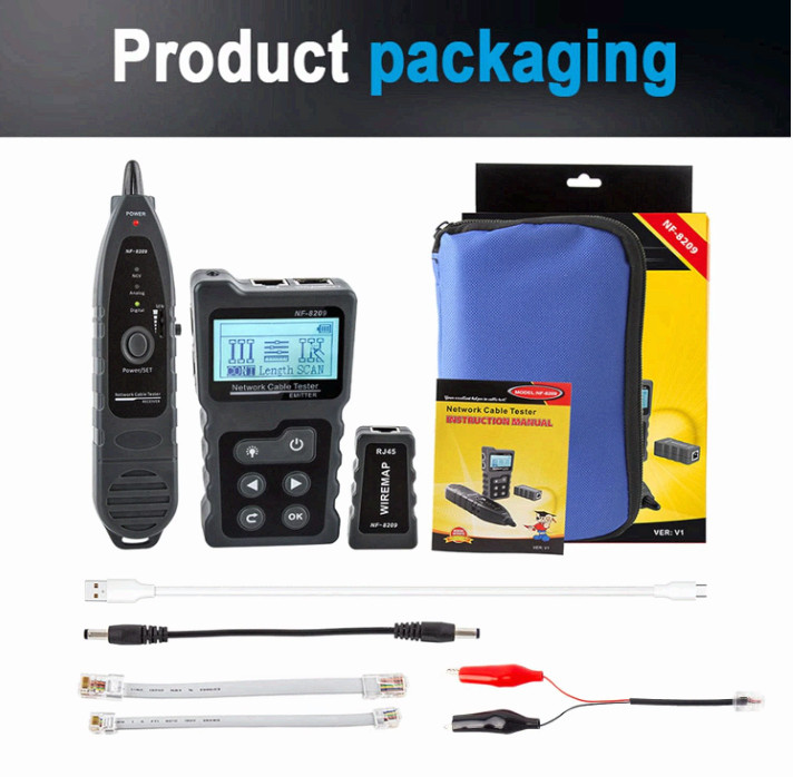 NF-8209 Network Cable Tester, Ethernet Cable Wire Tester with POE & NCV