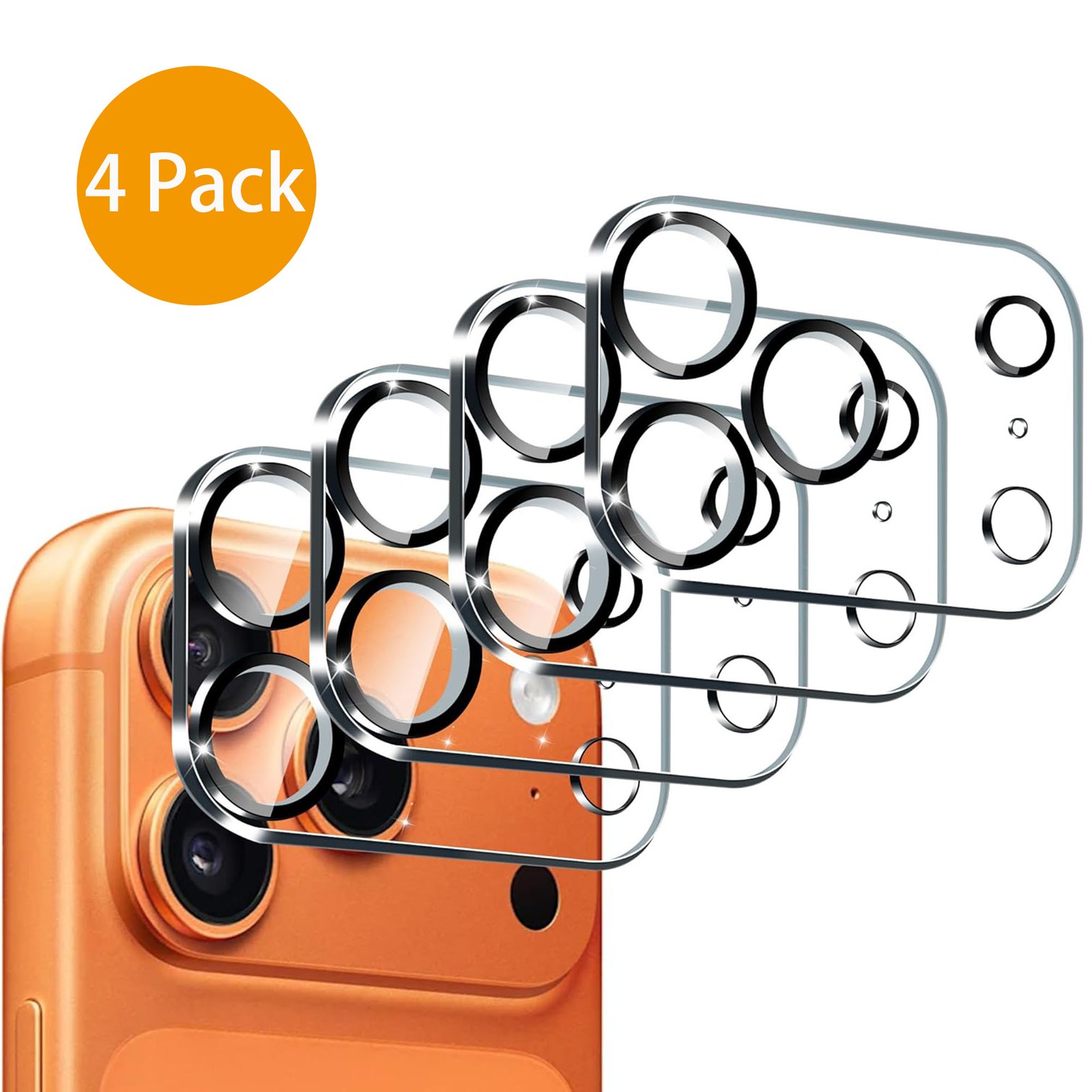 4-Pack For iPhone 17 Pro Max 17 Air Camera Lens Protector Tempered Glass
