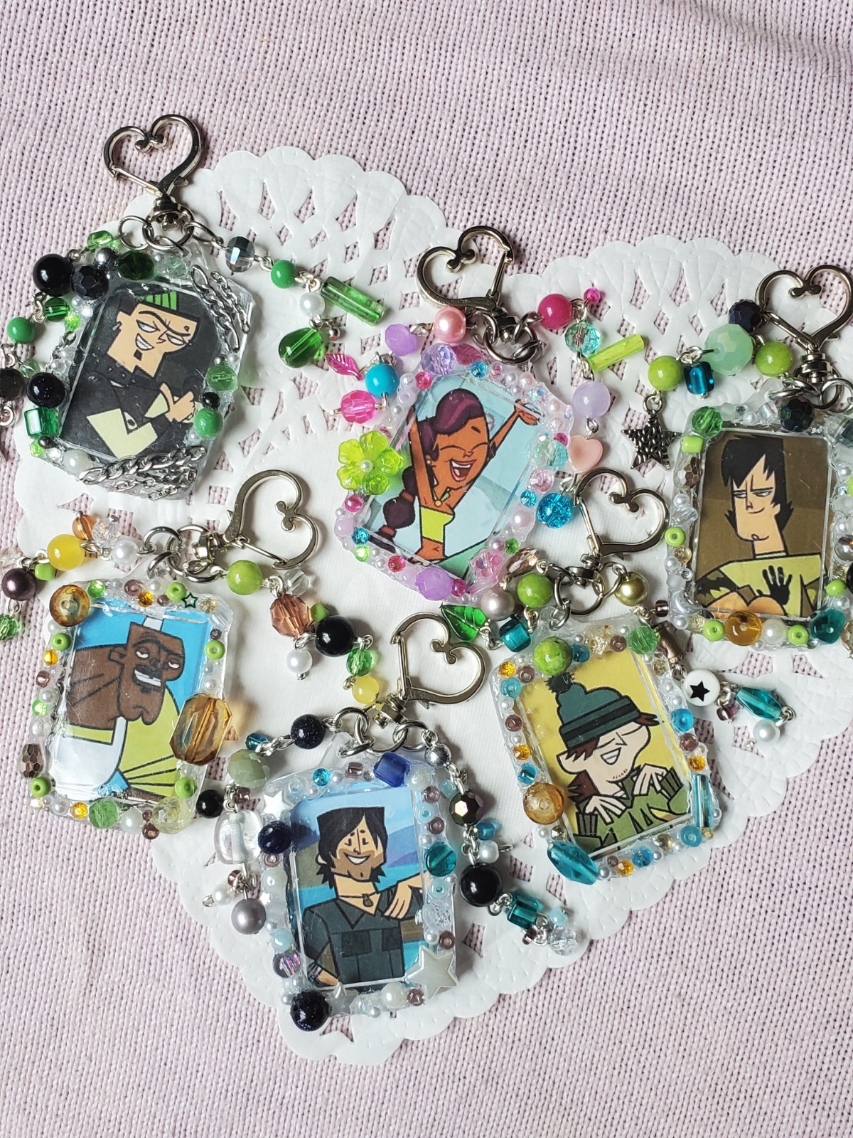 Total Drama Island Beaded Character Keychains