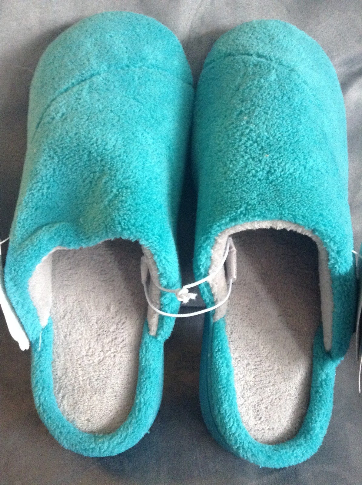 NUKAS BY MUK LUKS WOMEN'S TEAL SIZE L 9-10 SLIP ON SLIPPERS WITH MEMORY FOAM