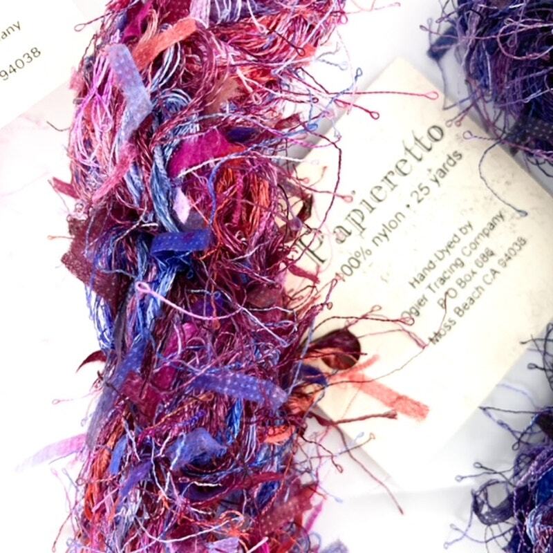 Papieretto Hand Dyed Nylon Yarns Four Skeins from Ogier Trading Company 25 yd ea