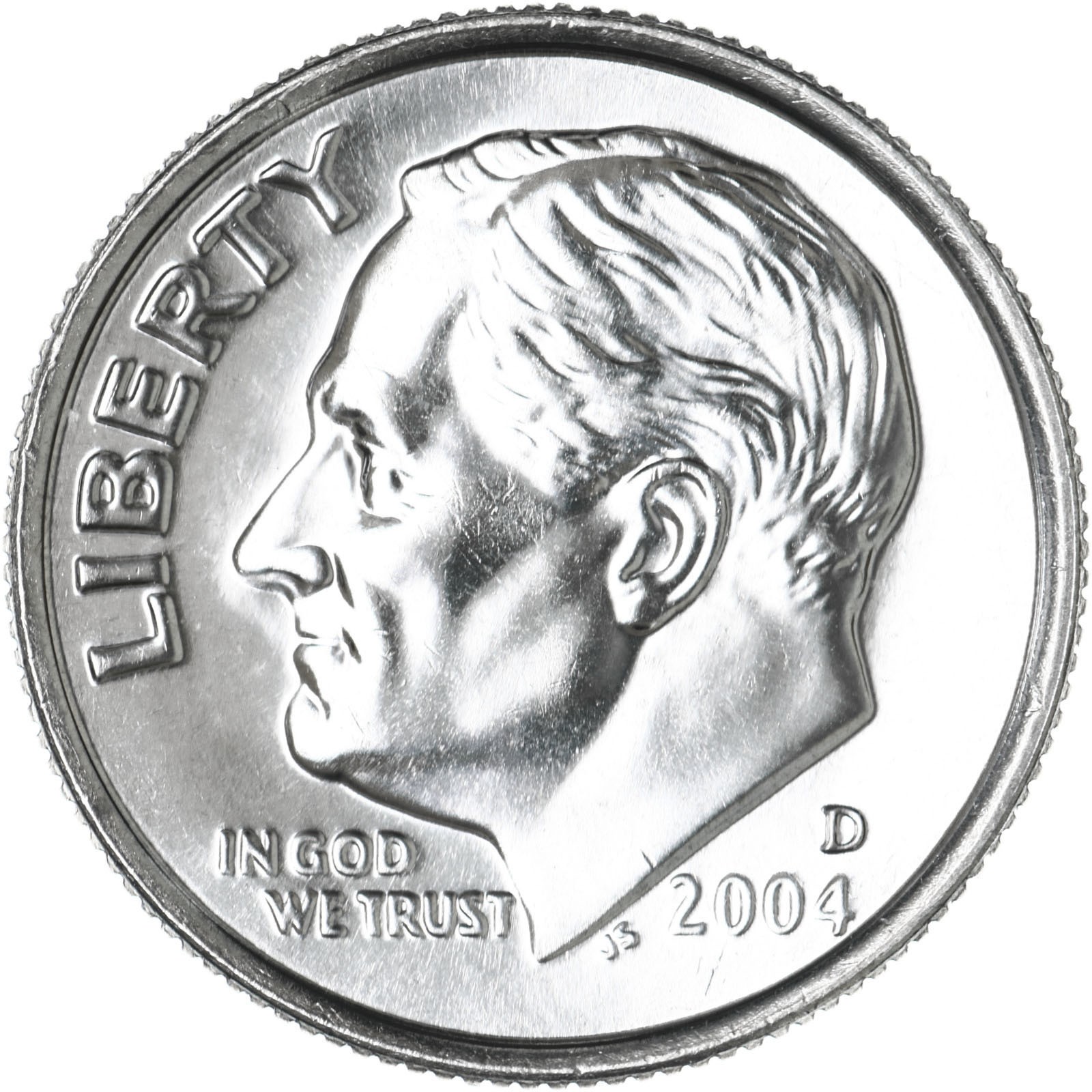 2004 D Roosevelt Dime Gem BU CN-Clad