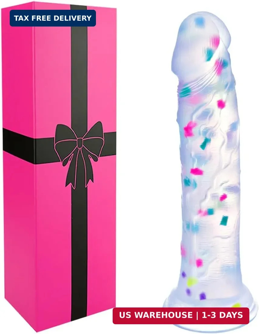 6 Inch Silicone Realistic Confetti Thin Dildo for Beginners, 5.5" Small Cute Sli
