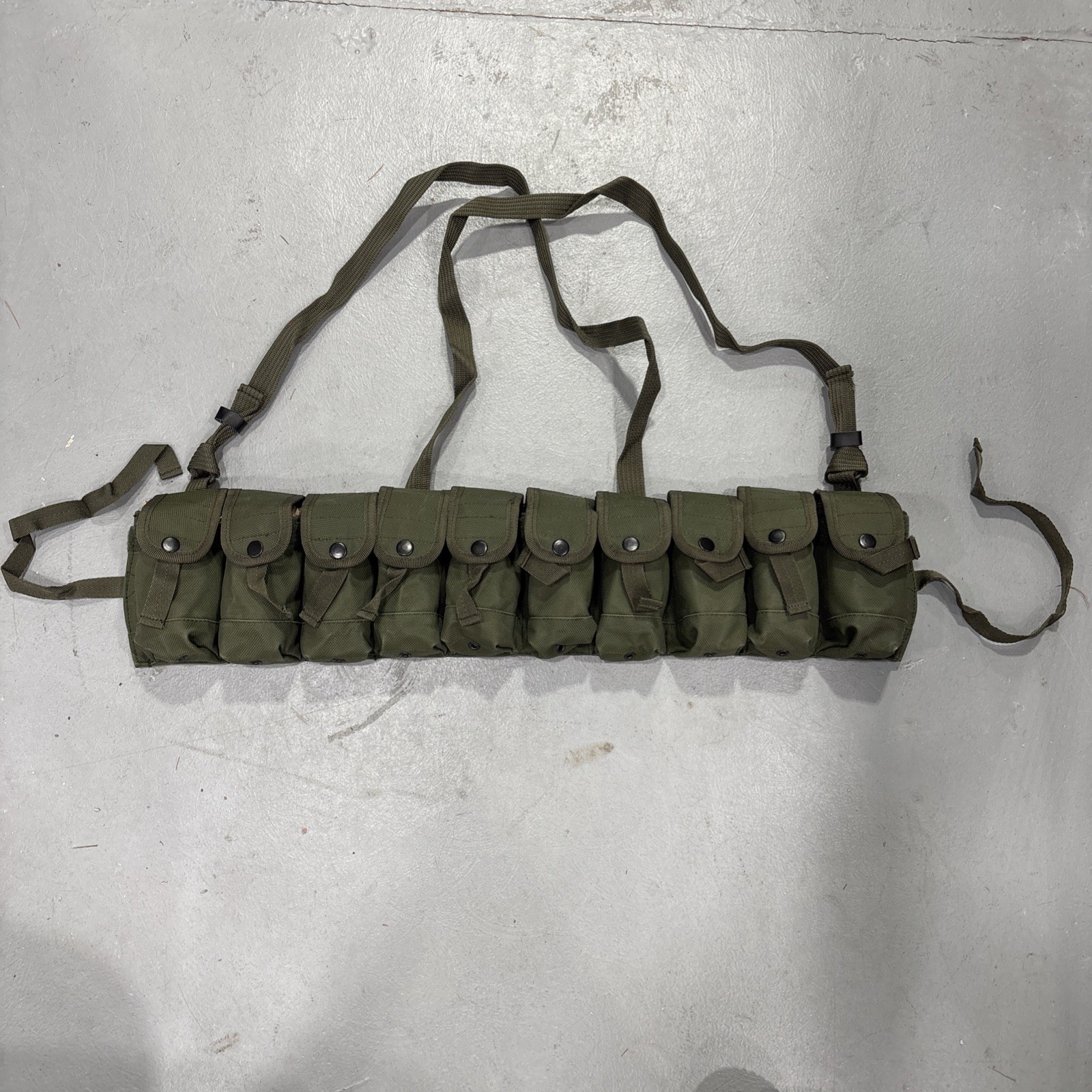 SKS Chest Rig Rifle 10-Cell Modern Bandolier.  Green