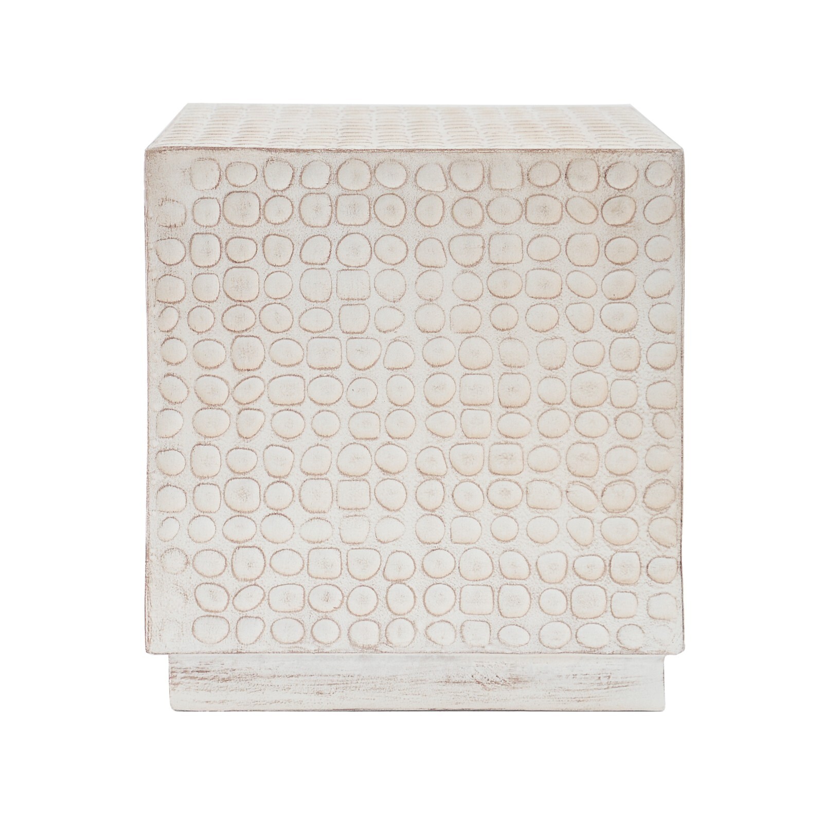 Modern Fluted Cube Side Table 15" MGO Coffee Table, Antique Brown