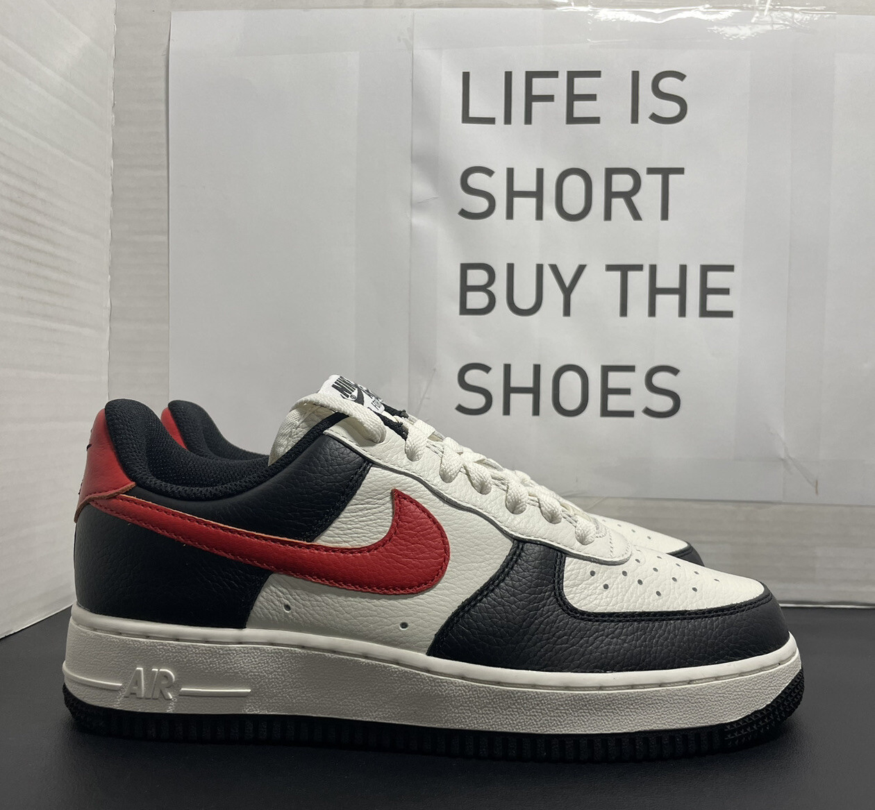 Nike Air Force 1 Low by You ID Black White Red Sneaker DV3892-900 Men's Size 7