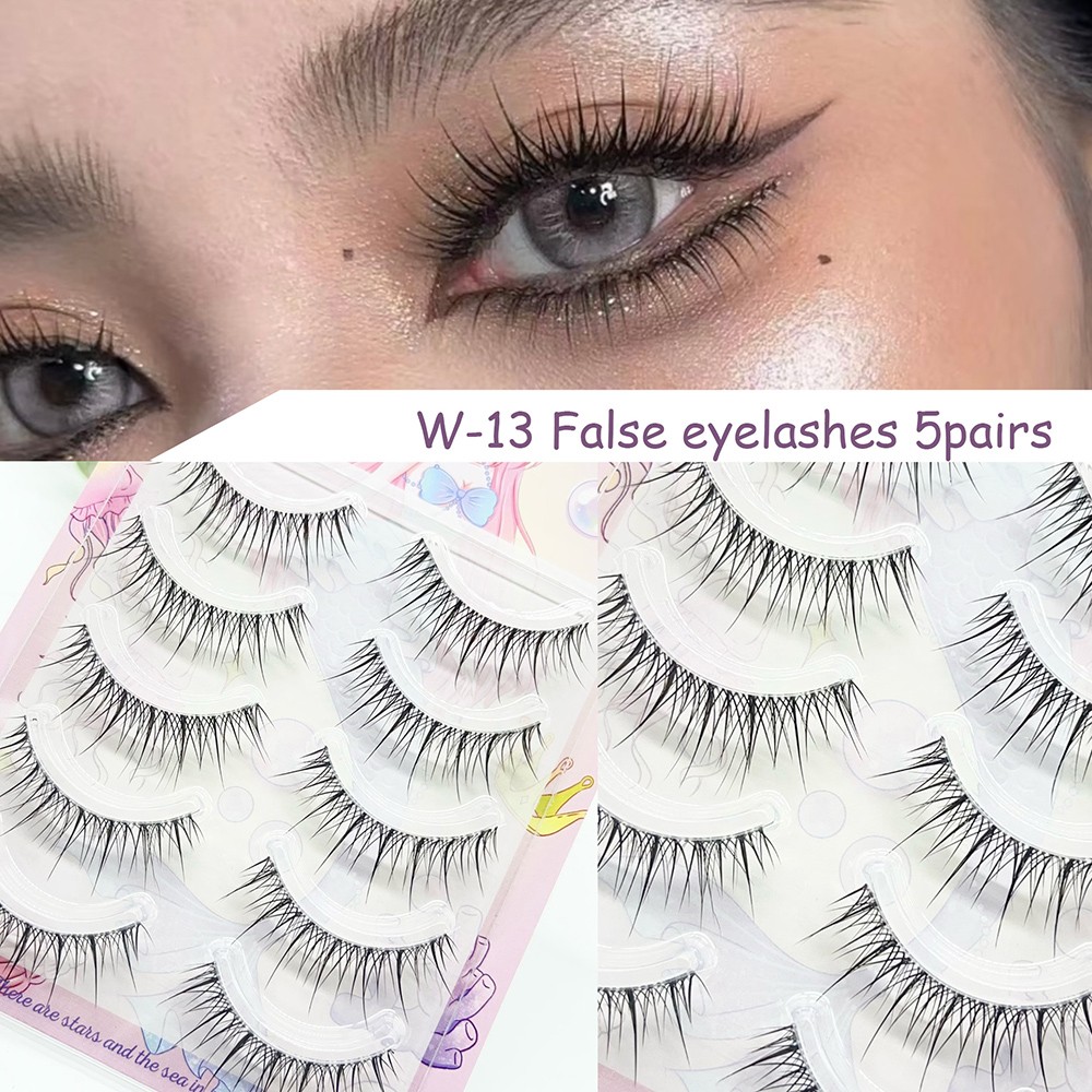 Reusable False Eyelashes Manga Lash Extension Cross Curling Natural Long Fairy ๑