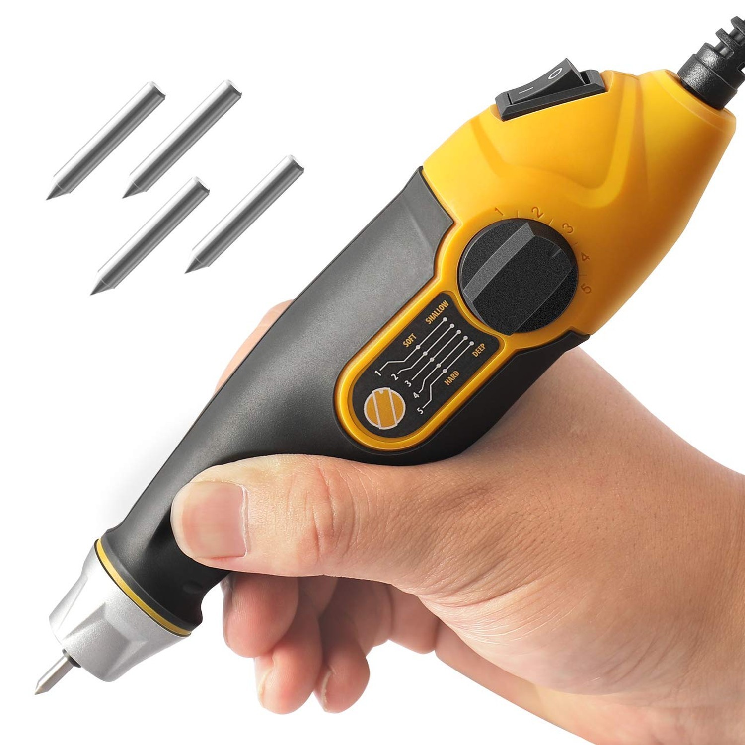 UTOOL Engraver Pen with Letter/Number Stencil, 24W Handheld Etching Tool for ...