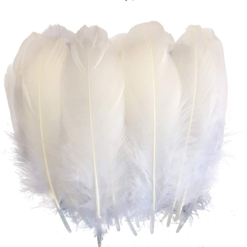 Goose Feather Pack 100 - White Clothing Accessories for Crafts & DIY Projects