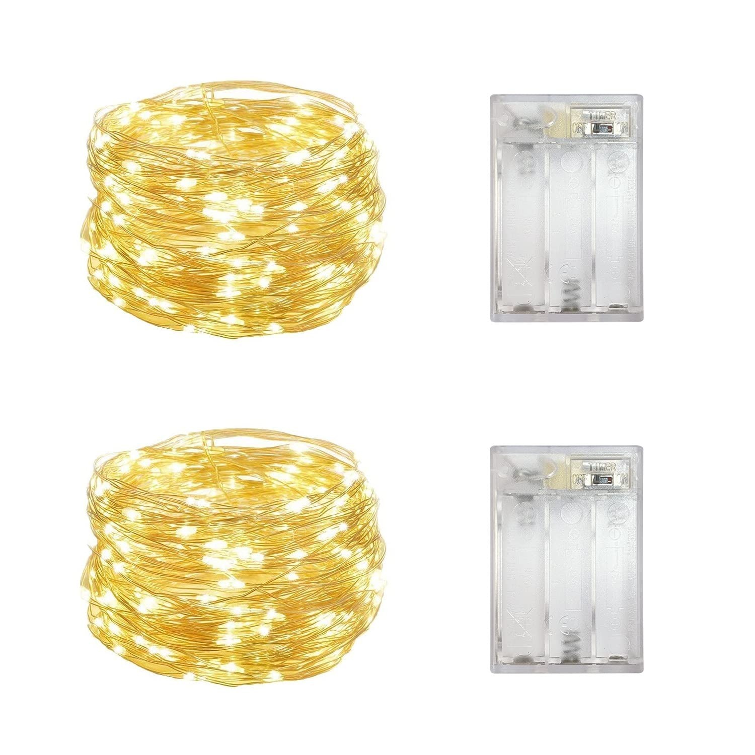 2 Pack Battery Operated Mini Led Lights,Indoor Fairy Lights with Timer 6 Hour...