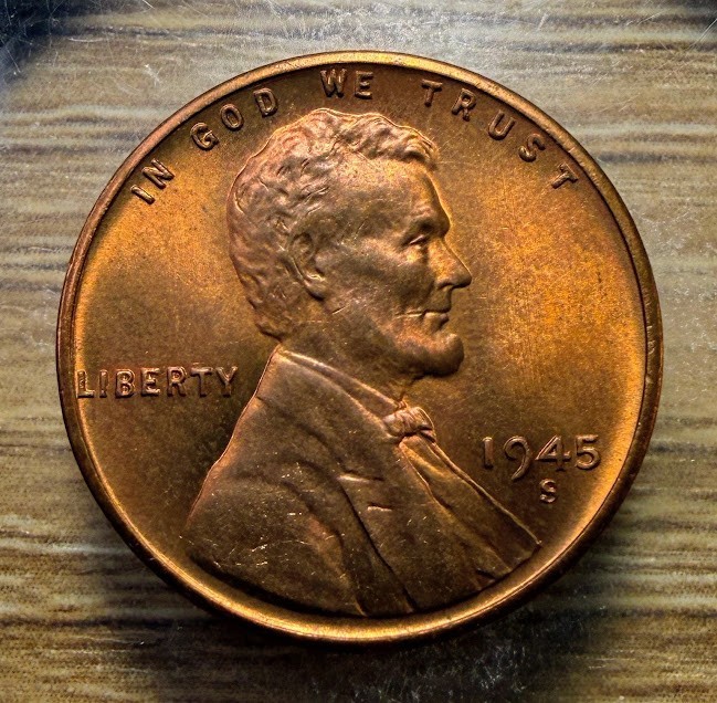 1945-S Lincoln Wheat Cent - Actual Coin Shown - Free Shipping & Tracking INV#226