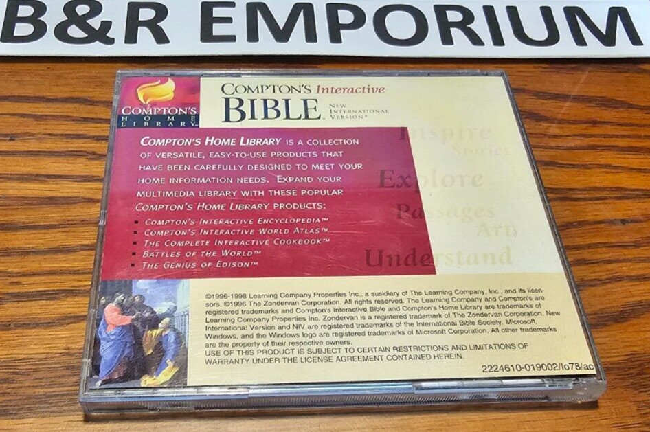 Compton's Interactive Bible - (1998 Learning Company/Zondervan) - Used CD-ROM