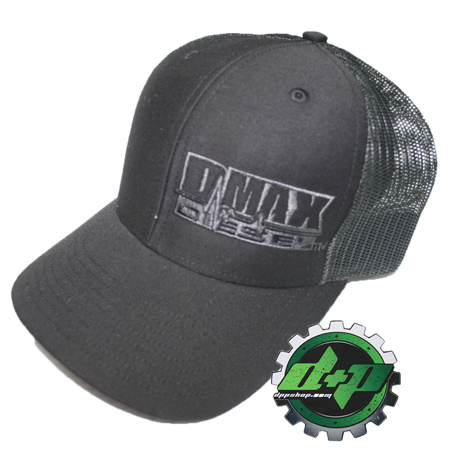 Duramax diesel Richardson trucker BLACK hat black mesh snap back Dmax cap