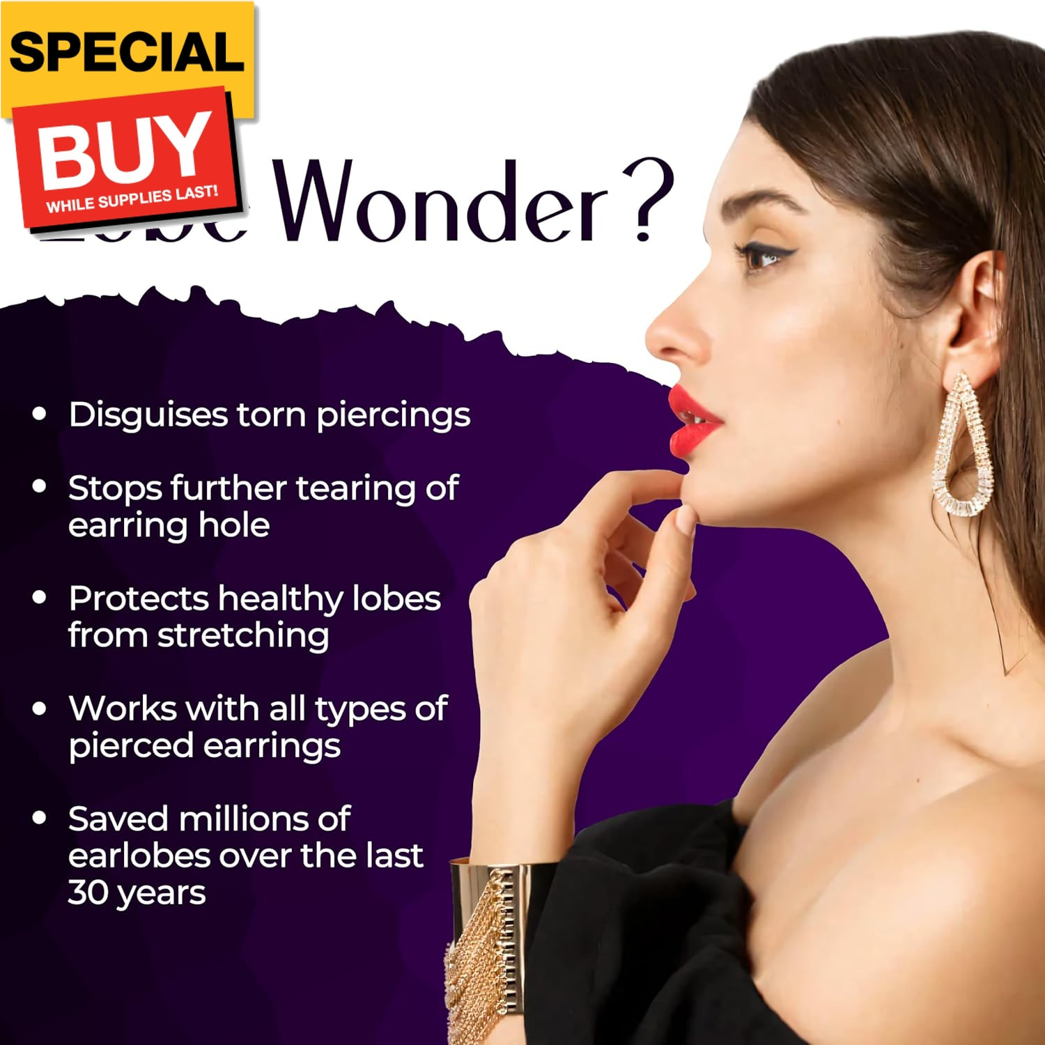 - the ORIGINAL Ear Lobe Support Patch for Pierced Ears - Eliminates
