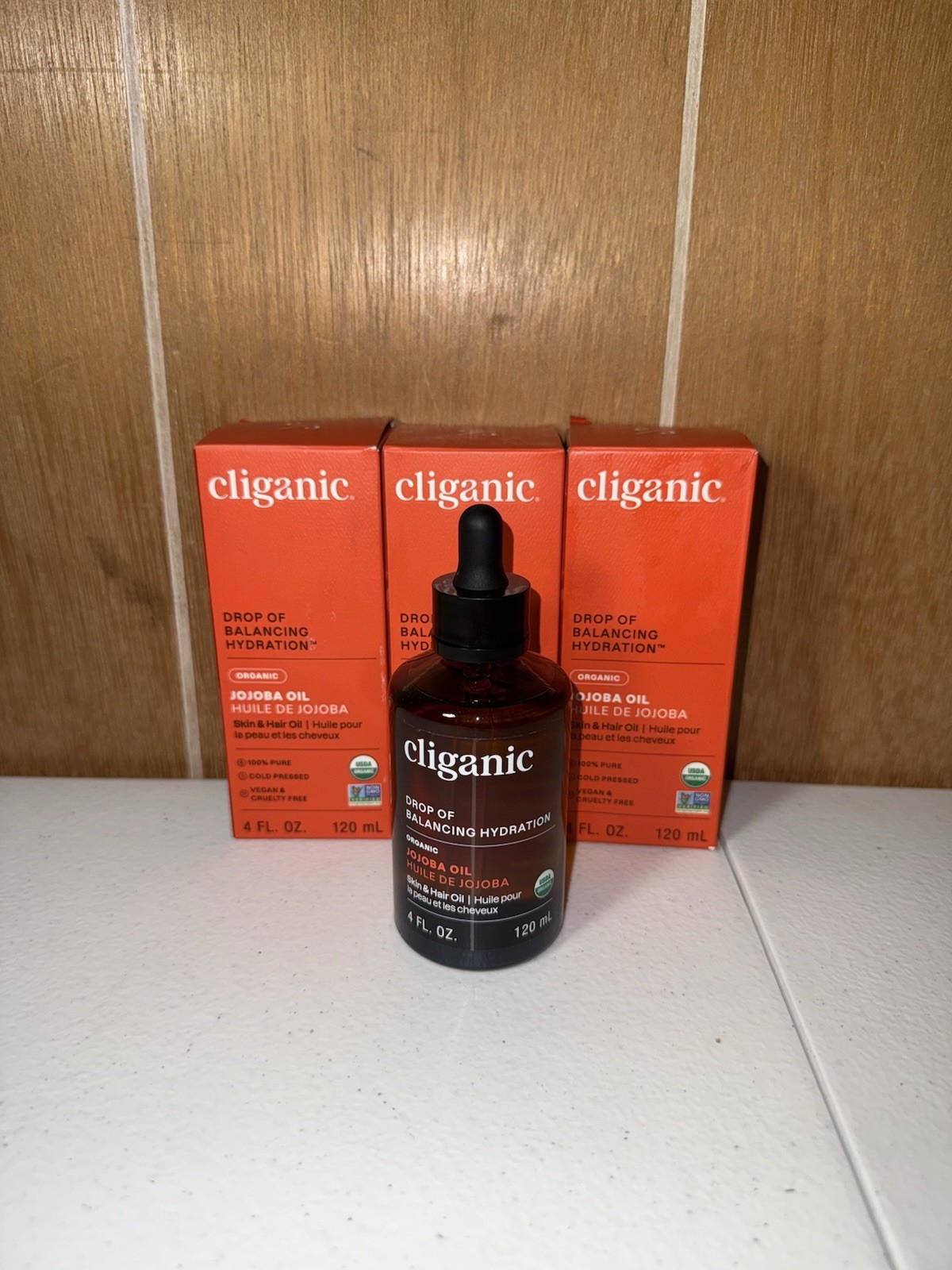 3 Cliganic Organic Jojoba Oil, 100% Pure 4oz Moisturizing Oil for Face Hair Skin