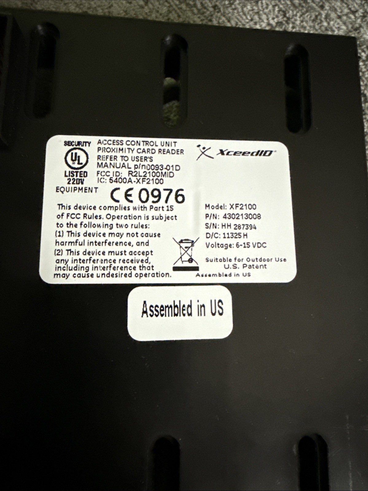 NEW OPEN BOX XCEED ID XF2100D-B MID-RANGE READER MULTI- FREQUENCY
